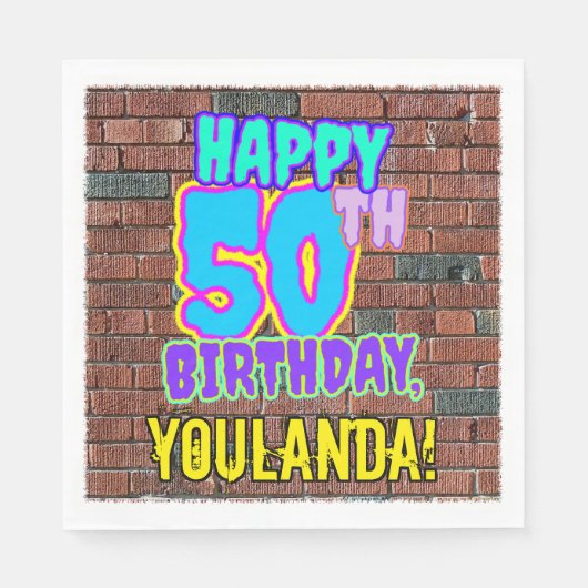 50e verjaardag ~ Fun, door Urban Graffiti geïnspir Servet (Voorkant)
