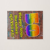 50e verjaardag: Fun Graffiti-geïnspireerde regenbo Legpuzzel (Horizontaal)