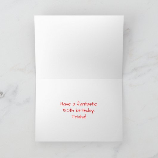 50e verjaardag: Fun, kleurrijk gevuurwerk Kaart (Binnen)