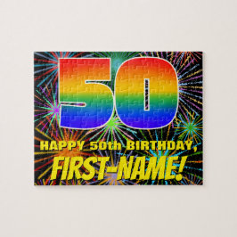 50e verjaardag: Fun, kleurrijk gevuurwerk Legpuzzel