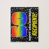 50e verjaardag — Fun, kleurrijk Star Field Pattern Legpuzzel (Verticaal)