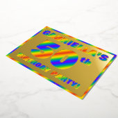 50e verjaardag - Fun, regenboogspectrum "50" Folie Uitnodiging (Gedraaid)