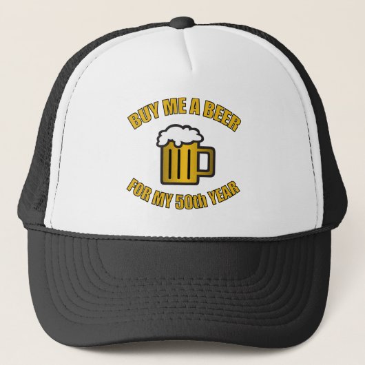 50e verjaardag Funny Beer Trucker Pet (Voorkant)