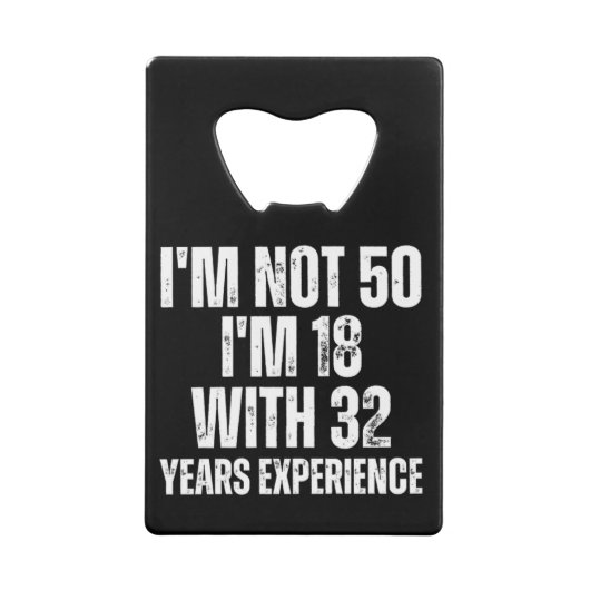 50e verjaardag Funny Creditkaart Flessenopener (Achterkant)