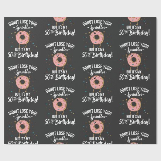 50e verjaardag Funny Donut 50 jaar oude partij Cadeaupapier (Vlak)