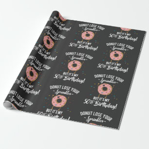 50e verjaardag Funny Donut Vijftig jaar oud feestj Cadeaupapier