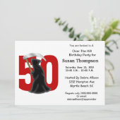 50e verjaardag Funny Grim Reaper Kaart (Staand voorkant)