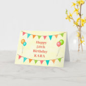 50e verjaardag Funny Humoureuzen Voeg naam toe Kaart (Gele Bloem)