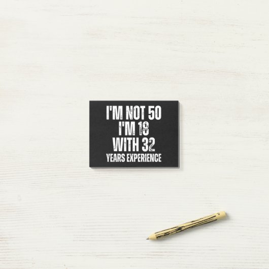 50e verjaardag Funny Post-it® Notes (Op bureau)