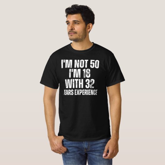 50e verjaardag Funny T-Shirt (Voorkant volledig)