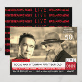 50e verjaardag Funny TV News Arnold Schwarzenegger Kaart (Voorkant / Achterkant)