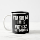 50e verjaardag Funny Tweekleurige Koffiemok (Links)