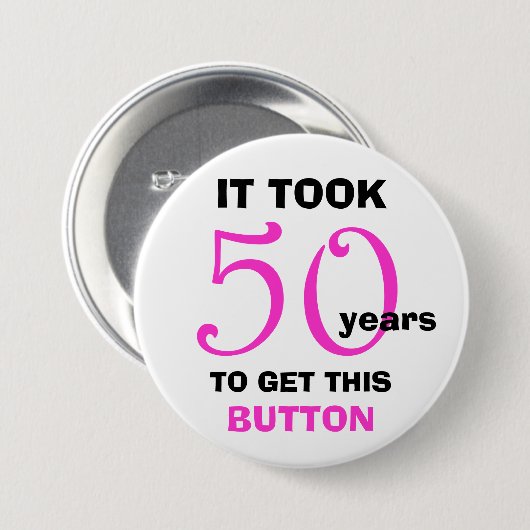50e verjaardag Gag Gifts Button - Grappig (Voorkant /achterkant)