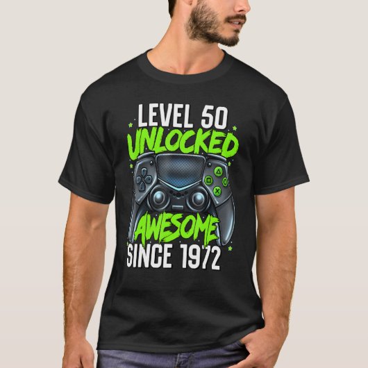 50e verjaardag gaming Level 50 Geweldige zonde zon T-shirt (Voorkant)