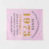 50e verjaardag Geboren 1973 Naam toevoegen Roze Gr Wandkleed (Voorkant (horizontaal))