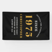 50e verjaardag geboren 1975 Voeg naam toe Zwart Go Spandoek (Horizontaal)