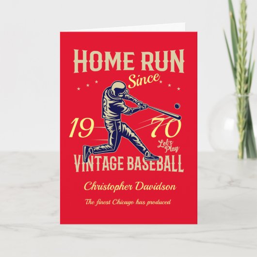 50e verjaardag Geboren in 1970 Baseball Mannen Re Kaart (Voorkant)