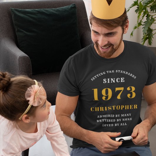 50e verjaardag Geboren in 1973 Naam toevoegen T-shirt