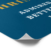 50e verjaardag Geboren in 1973 Voeg de blauwe goud Poster (Hoek)