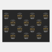 50e verjaardag, geboren in 1973 Voeg de naam Black Inpakpapier Vel (Voorkant)
