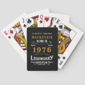 50e verjaardag Geboren in 1976 Legende Zwart Goud Pokerkaarten (Achterkant)