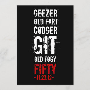 50e verjaardag Geezer Kaart