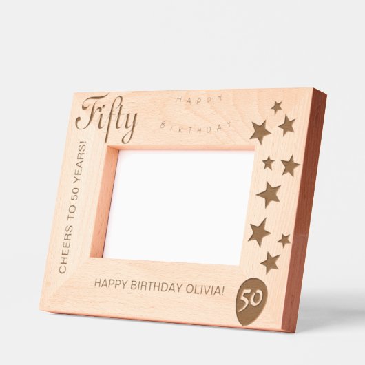 50e verjaardag gegraveerd Keepsake Lijst (Links)