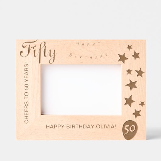 50e verjaardag gegraveerd Keepsake Lijst (Voorkant)