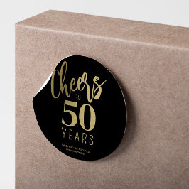 50e verjaardag gejuich tot 50 jaar goud zwart ronde sticker