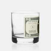 50e verjaardag gejuich voor 50 dollar Bill Whisky Glas (Voorkant)