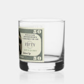 50e verjaardag gejuich voor 50 dollar Bill Whisky Glas (Achterkant)