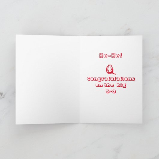 50e verjaardag Gekke lachen grappige kat Kaart (Binnen)