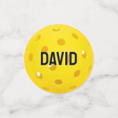 50e verjaardag gele pickleball confetti (Kleine voorkant)