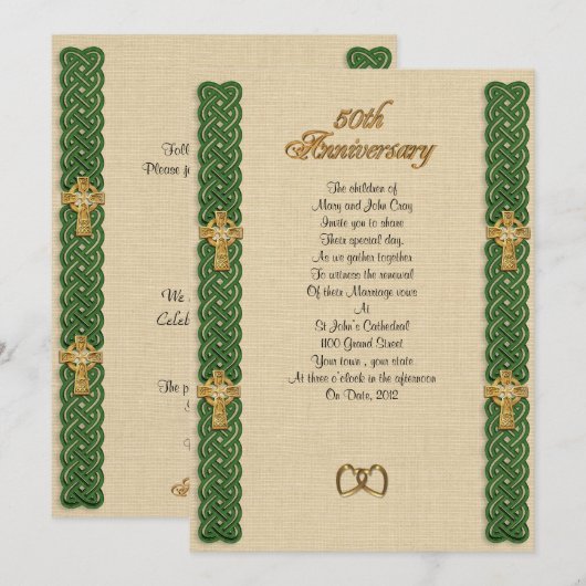 50e verjaardag Gelofte Vernieuwing Keltische Knoop Kaart (Voorkant / Achterkant)