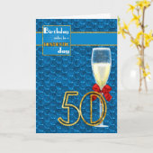 50e verjaardag - Geometrische verjaardag Kaart Cha (Gele Bloem)