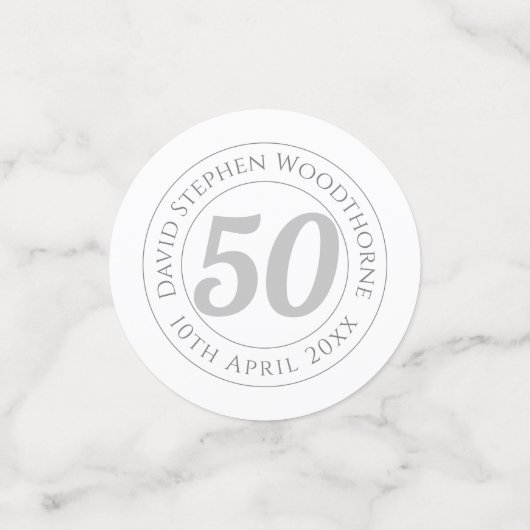 50e verjaardag gepersonaliseerd confetti (Kleine voorkant)