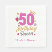 50e verjaardag gepersonaliseerd papier servet (Voorkant)