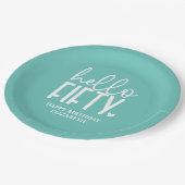 50e verjaardag gepersonaliseerd papieren bordje (Gekanteld)