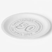 50e verjaardag gepersonaliseerd papieren bordje (Gekanteld)