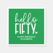 50e verjaardag gepersonaliseerd servet (Voorkant)