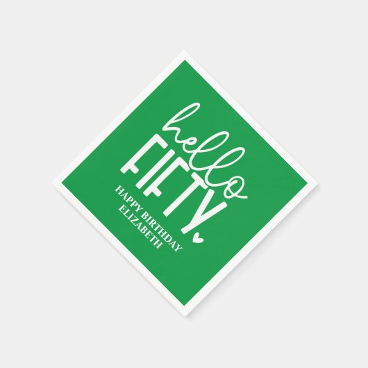 50e verjaardag gepersonaliseerd servet (Hoek)