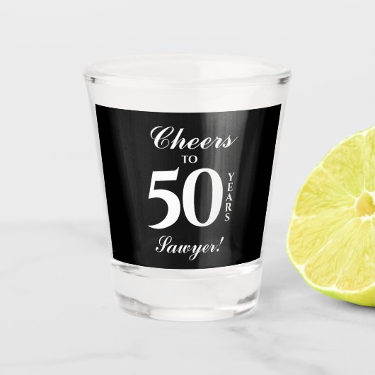 50e verjaardag gepersonaliseerd shot glas (Voorkant)