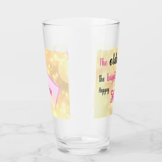50e verjaardag gepersonaliseerde add naam glas (Rechts)