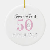 50e verjaardag gepersonaliseerde typografie keramisch ornament (Achterkant)