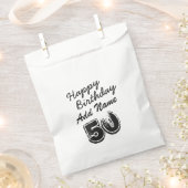 50e verjaardag Gepersonaliseerde zwarte Typografie Bedankzakje (Geknipt)