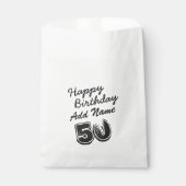 50e verjaardag Gepersonaliseerde zwarte Typografie Bedankzakje (Voorkant)