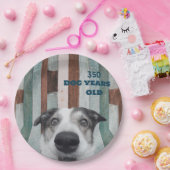 50e verjaardag Gestreepte hond Close-up Paper Bord (Feest)