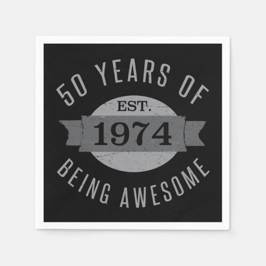 50e verjaardag Geweldige 1974 Servet (Voorkant)