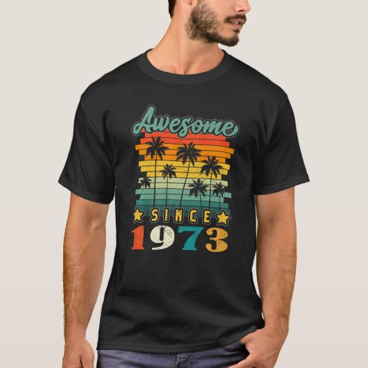 50e verjaardag Geweldige sinds 1973 50 jaar el T-shirt (Voorkant)