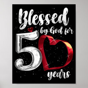 50e verjaardag Gezegend door God voor 50 jaar verj Poster
